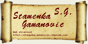 Stamenka Gamanović vizit kartica